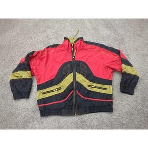 Vintage Giacca Sport Windbreaker Jacket Womens L Colorblock 90s Made in Taiwan
